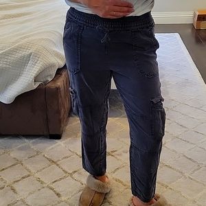 WOMEN'S H&M NAVY BLUE CARGO JOGGERS PANTS SIZE 4 $35